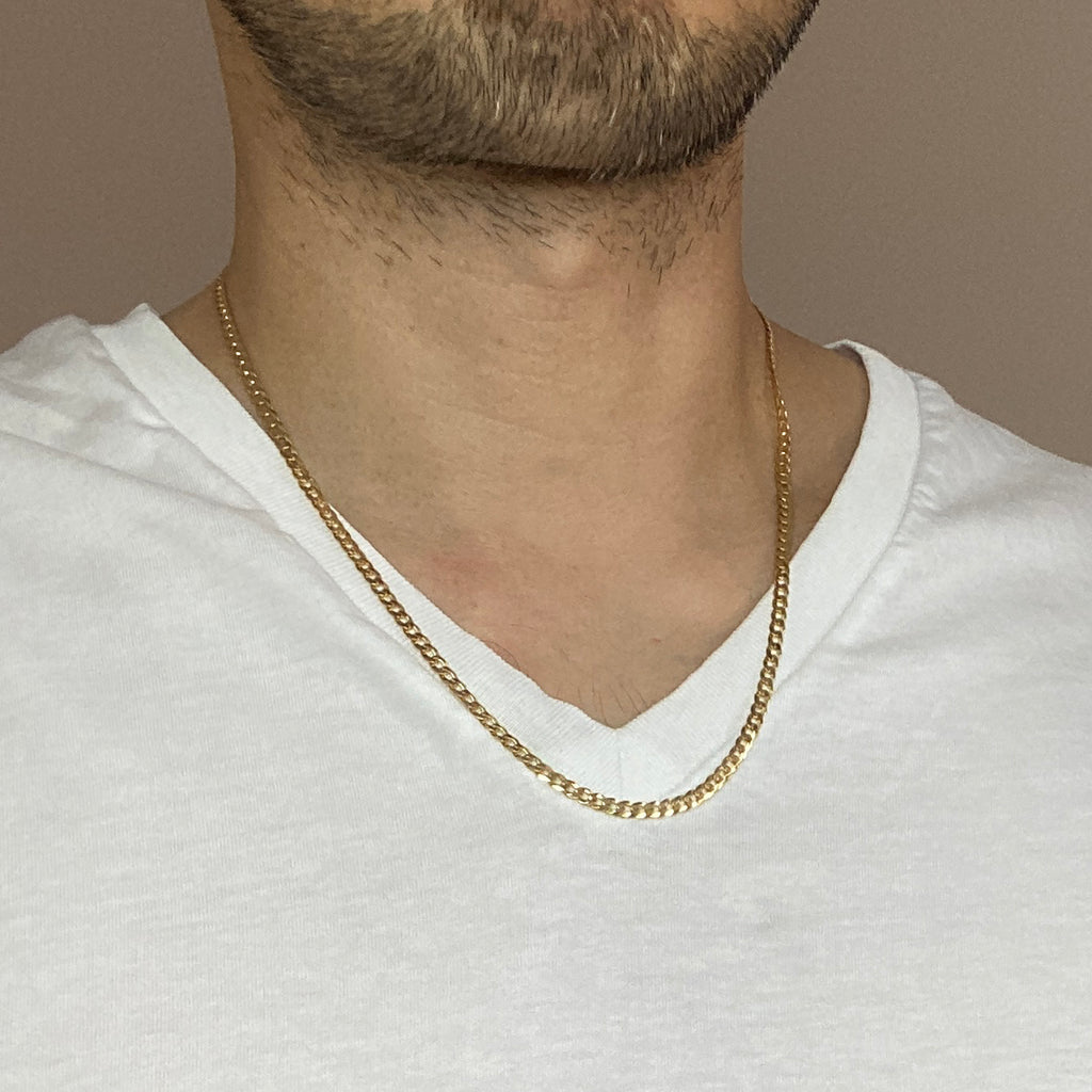 Curb Chain Necklace, Gold plated